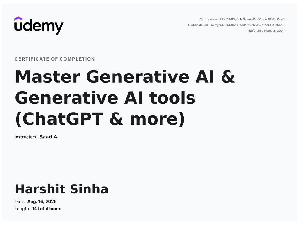Generative AI Certificate